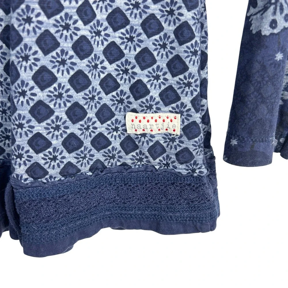 Naartjie Kids Boho Patchwork Top Flare Leggings Set Girls 8 Blue Cottagecore